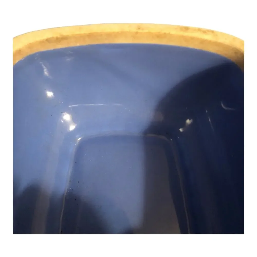 Vintage Hall Pottery Montgomery Ward Blue Gold Trim Rectangular Dish 8” USA